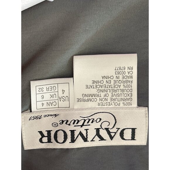 Daymor Couture Dress Set Womens Size 4 Off Shoulder Rhinestones Top And Skirt - Picture 14 of 14